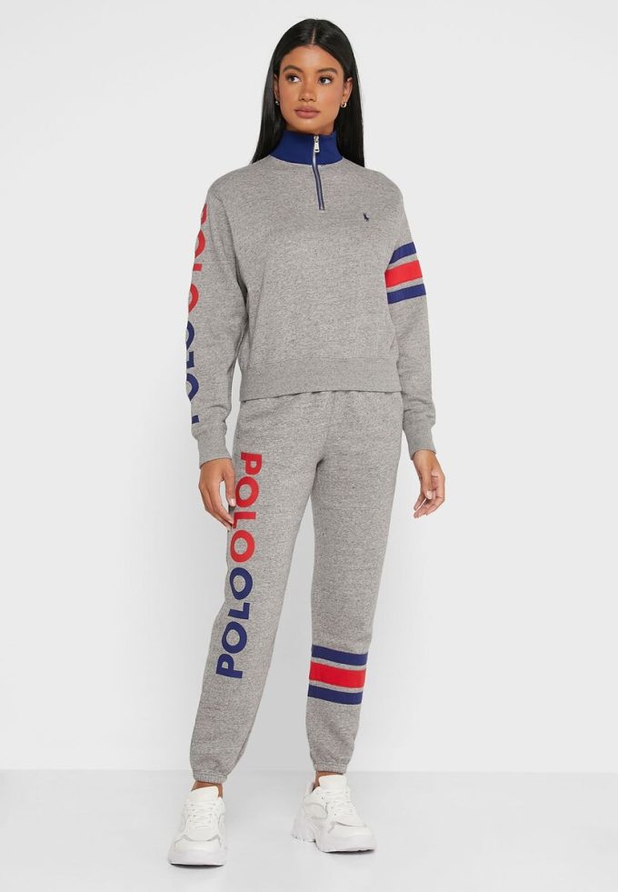 Grå dam Ralph Lauren logo joggingbyxor Grå dam Ralph Lauren logo joggingbyxor
