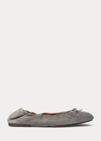 Grå dam Ralph Lauren The Mocka Ponny Balett Flat Shoes