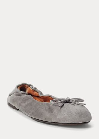 Grå dam Ralph Lauren The Mocka Ponny Balett Flat Shoes