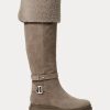 Grå damskor från Ralph Lauren Cristine mocka Grå damskor från Ralph Lauren Cristine mocka