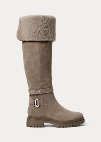 Grå damskor från Ralph Lauren Cristine mocka Grå damskor från Ralph Lauren Cristine mocka