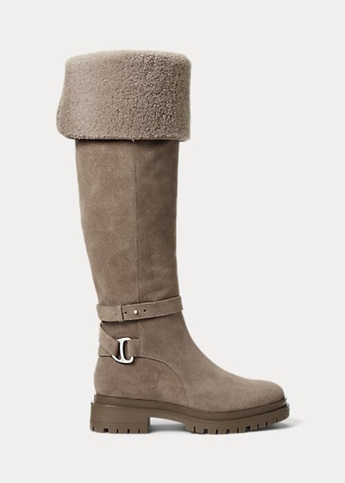 Grå damskor från Ralph Lauren Cristine mocka Grå damskor från Ralph Lauren Cristine mocka