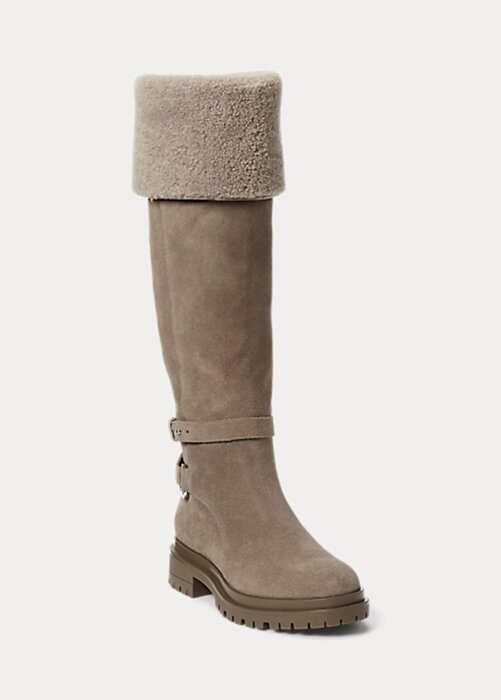 Grå damskor från Ralph Lauren Cristine mocka Grå damskor från Ralph Lauren Cristine mocka