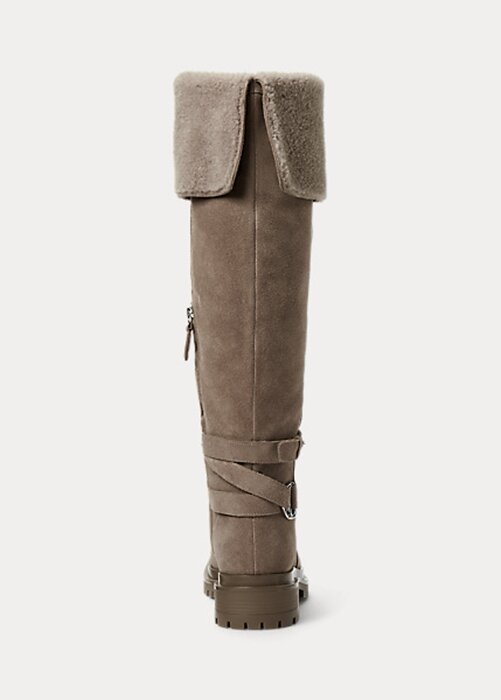 Grå damskor från Ralph Lauren Cristine mocka Grå damskor från Ralph Lauren Cristine mocka