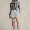 Grå fleeceshorts från Ralph Lauren Logotyp för kvinnor Grå fleeceshorts från Ralph Lauren Logotyp för kvinnor
