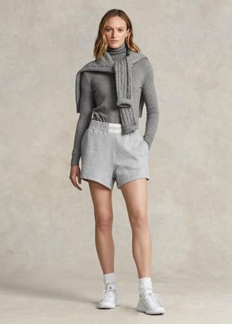 Grå fleeceshorts från Ralph Lauren Logotyp för kvinnor