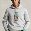 Grå luvtröja i fleece från Ralph Lauren Polo Bear för män