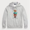 Grå luvtröja i fleece från Ralph Lauren Polo Bear för män
