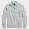 Grå Ralph Lauren Cotton tröja med kvarts dragkedja för män Grå Ralph Lauren Cotton tröja med kvarts dragkedja för män