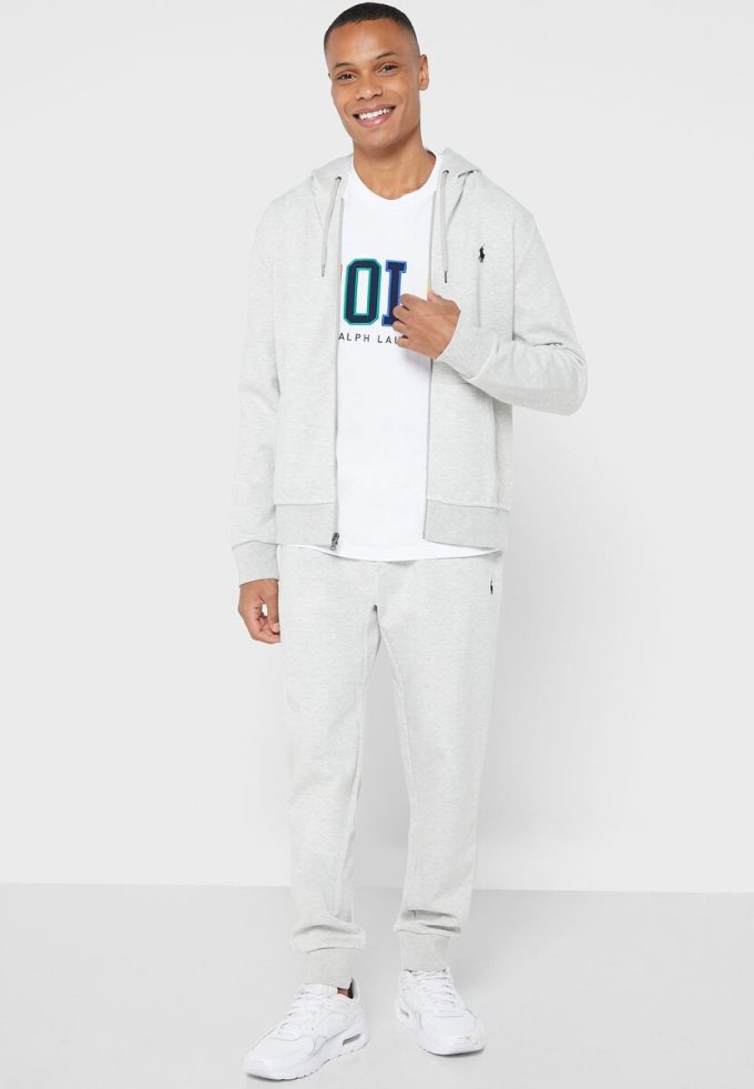 Grå Ralph Lauren Essential-huvtröja för män Grå Ralph Lauren Essential-huvtröja för män