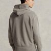Grå Ralph Lauren luvtröja i fleece i ekologisk bomull för män Grå Ralph Lauren luvtröja i fleece i ekologisk bomull för män