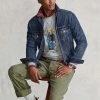 Grå Ralph Lauren Polo Bear Fleece tröja för män Grå Ralph Lauren Polo Bear Fleece tröja för män