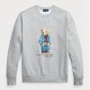 Grå Ralph Lauren Polo Bear Fleece tröja för män Grå Ralph Lauren Polo Bear Fleece tröja för män