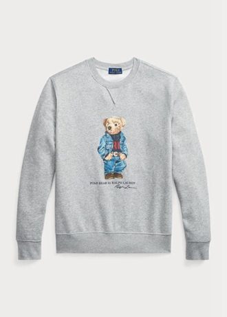 Grå Ralph Lauren Polo Bear Fleece tröja för män