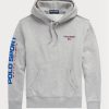 Grå Ralph Lauren Polo Sport Fleece Hoodie för män Grå Ralph Lauren Polo Sport Fleece Hoodie för män