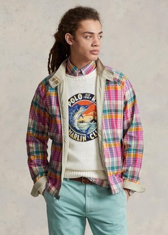 Grå Ralph Lauren Vändbara Madras-Twill-jackor för män