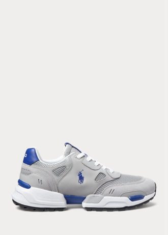 Grå / Royal Herr Ralph Lauren Jogger Mocka & Mesh sneakers
