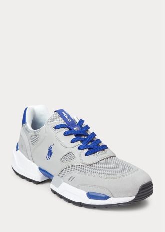 Grå / Royal Herr Ralph Lauren Jogger Mocka & Mesh sneakers