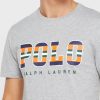 Grå T-shirts med rund hals för män Ralph Lauren Logotyp