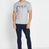 Grå T-shirts med rund hals för män Ralph Lauren Logotyp Grå T-shirts med rund hals för män Ralph Lauren Logotyp