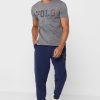 Grå T-shirts med rund hals för män Ralph Lauren Logotyp
