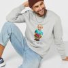 Grå tröja för män med Ralph Lauren tryckt pikétröja Grå tröja för män med Ralph Lauren tryckt pikétröja