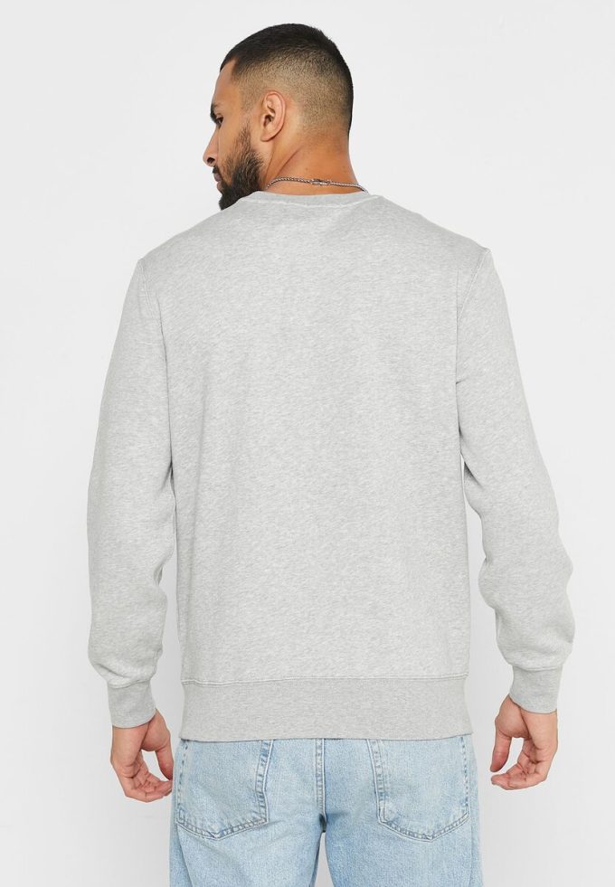 Grå tröja för män med Ralph Lauren tryckt pikétröja Grå tröja för män med Ralph Lauren tryckt pikétröja