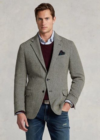 Gråa herr Ralph Lauren Polo Sport Blazers med mjuk fiskben