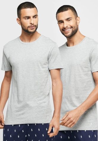 Gråa mäns Ralph Lauren 3-pack diverse T-shirts med rund hals
