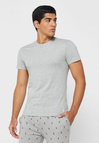 Gråa mäns Ralph Lauren 3-pack diverse T-shirts med rund hals
