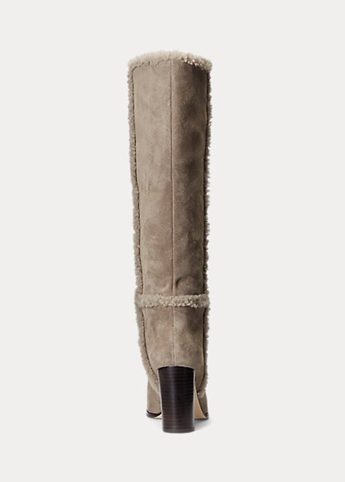 Gråa Ralph Lauren Aubri mockastövlar för kvinnor Gråa Ralph Lauren Aubri mockastövlar för kvinnor
