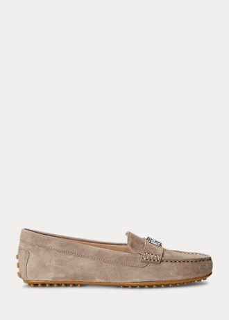 Gråa Ralph Lauren Barnsbury mocka Loafers för kvinnor
