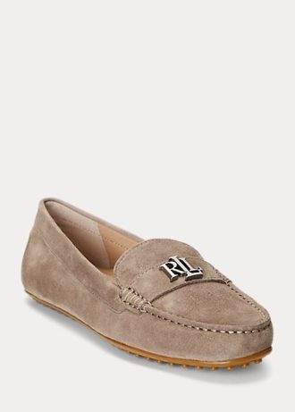 Gråa Ralph Lauren Barnsbury mocka Loafers för kvinnor