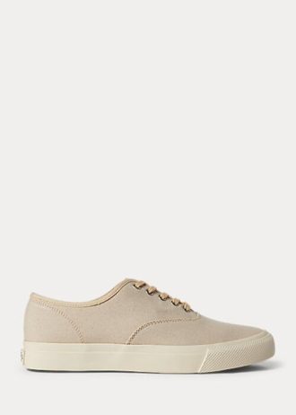 Gråa Ralph Lauren Canvas Sneakers för kvinnor