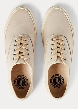 Gråa Ralph Lauren Canvas Sneakers för kvinnor