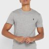 Gråa Ralph Lauren Essential T-shirts med rund hals för män
