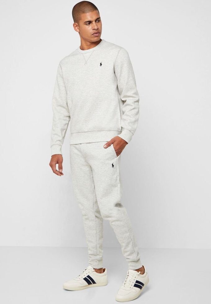 Gråa Ralph Lauren Essential träningsbyxor med manschett Gråa Ralph Lauren Essential träningsbyxor med manschett