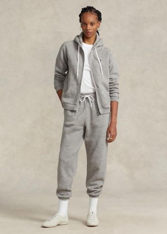Gråa Ralph Lauren fleecefriidrottsbyxor för kvinnor