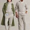 Gråa Ralph Lauren fleeceträningsbyxor för kvinnor Gråa Ralph Lauren fleeceträningsbyxor för kvinnor