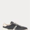 Gråa Ralph Lauren Heritage Court II flanell sneakers för män Gråa Ralph Lauren Heritage Court II flanell sneakers för män