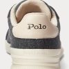 Gråa Ralph Lauren Heritage Court II flanell sneakers för män Gråa Ralph Lauren Heritage Court II flanell sneakers för män