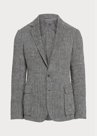 Gråa Ralph Lauren Kent handgjorda sportblazers med fiskben