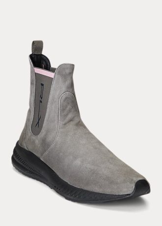 Gråa Ralph Lauren Slip-On Mocka Sneakers för kvinnor