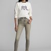 Gråa Ralph Lauren Stretch High Skinny Distressed Jeans för kvinnor Gråa Ralph Lauren Stretch High Skinny Distressed Jeans för kvinnor