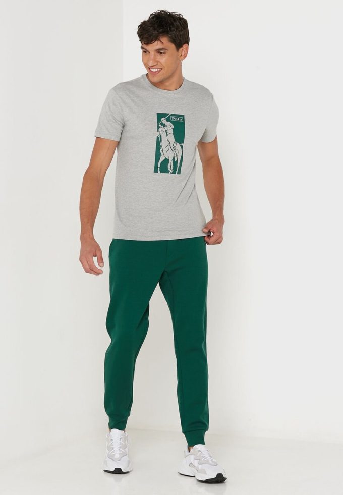 Gråa Ralph Lauren T-shirts med tryckt rund hals för män
