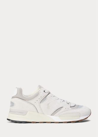 Gråa Ralph Lauren Trackster 200 sneakers för män Gråa Ralph Lauren Trackster 200 sneakers för män