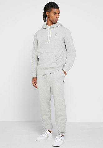 Gråa Ralph Lauren träningsbyxor med dragsko för män