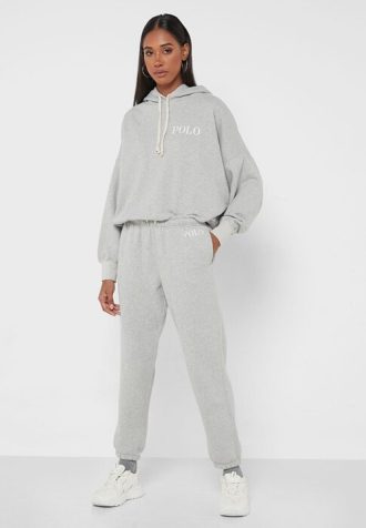 Gråa Ralph Lauren träningsbyxor med hög midja för kvinnor