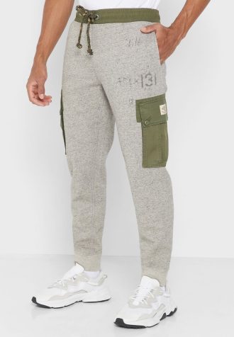 Gråa Ralph Lauren tryckta träningsbyxor för män