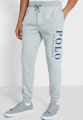 Gråa träningsbyxor med Ralph Lauren logotyp för män
